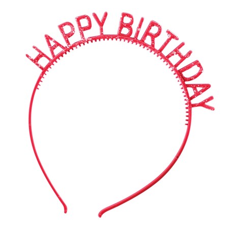 Creative Converting 6" x 8" Assorted Colors Happy Birthday Headbands with Glitter, 48PK 359150